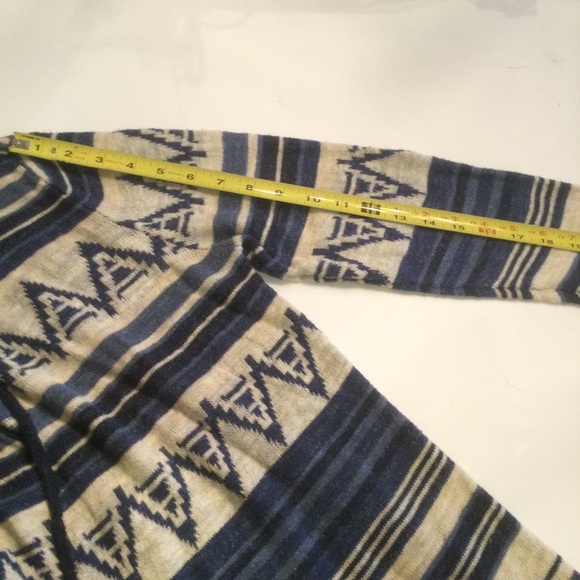 Chaps Aztec Print Lightweight Cotton Open Cardigan Size Large - Picture 6 of 8